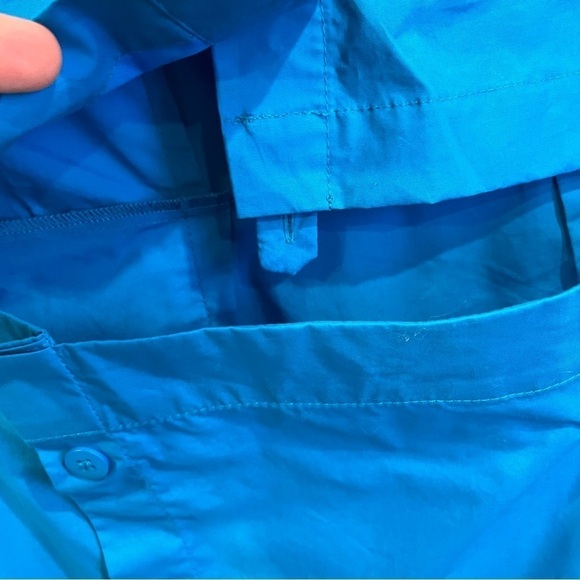 Urban Revivo blue structured shirt mini dress with cut out middle size 4 cotton - Picture 7 of 9